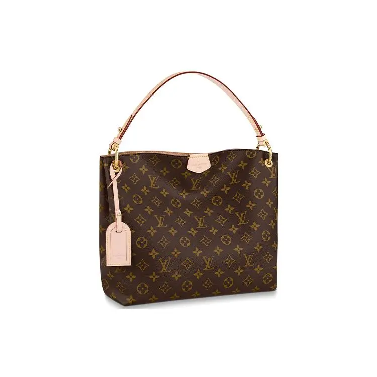 Women's Louis Vuitton Graceful Monogram Hobo Handbag - Small, Brown Coated Canvas & Leather, Elegant, Detachable, 2000s, Carry-All Women's Handbags, Elegant Women's Handbags