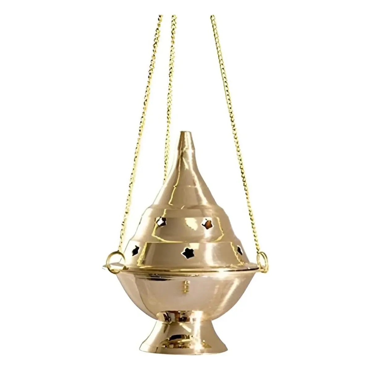 Hanging Censer Charcoal Incense Burner, 4.5 Inch H, Brass Finish, for Home Decor and Aromatherapy