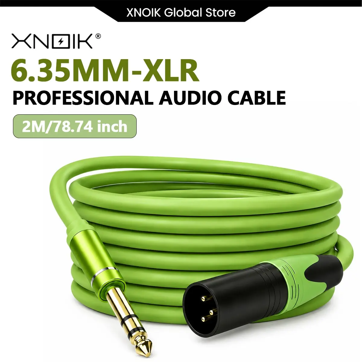 6.35mm to XLR Cable, 2M 1/4 Inch TRS to XLR 3-Pin Plug Balanced Audio Cable, Professional Stereo Cord for Microphone, Mixer, Amplifier, Speaker, Audio Interface, Studio Recording, Stage, Live Sound, Home Theater and DJ Equipment