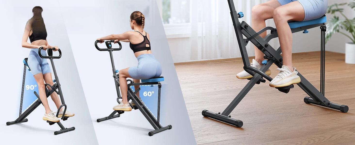 Squat Machine 2in1 Squat Rowing Machine Easy Setup Foldable Exercise Equipment Glute Trainer Machine Glutes Leg Home Fit