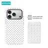 Classic Black & White Polka Dot 2-in-1 Suction Cup Phone Case, PC+TPU Glossy Hard Shell, Shockproof & Scratch-Resistant Cover Protector for iPhone 18/18 Pro Max/17/17 Pro/17 Pro Max/17 Air/16/15/14/13/12/11/XR/XS Max, Minimalist Retro Style, Must-Have