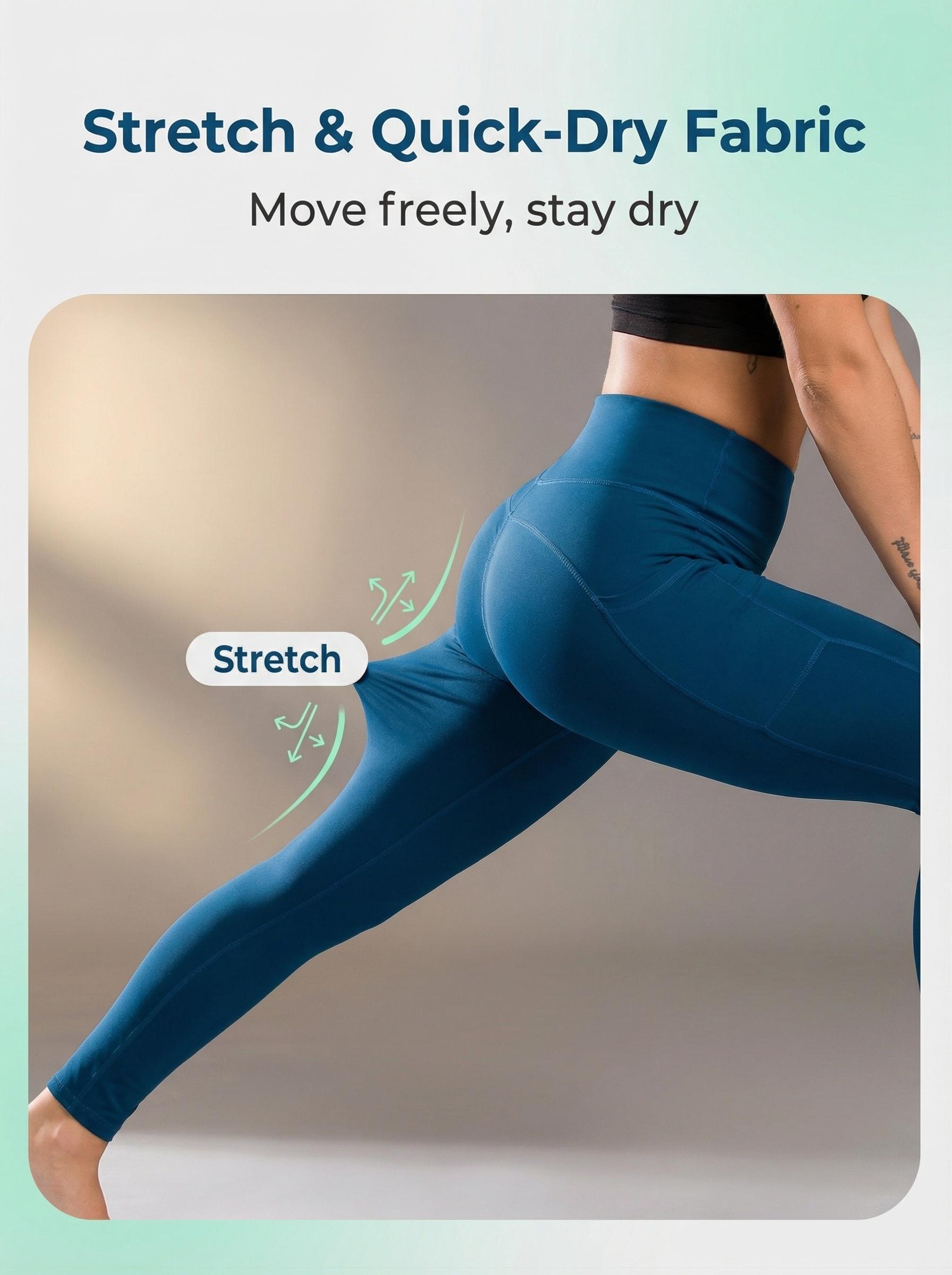 Women'S Yoga 9 Pants Padded Plain-Colored Base Pants with Pockets Cropped Yoga Leggings Butt Lifting Design High Rise Booty Yoga Pants Soft Stretch