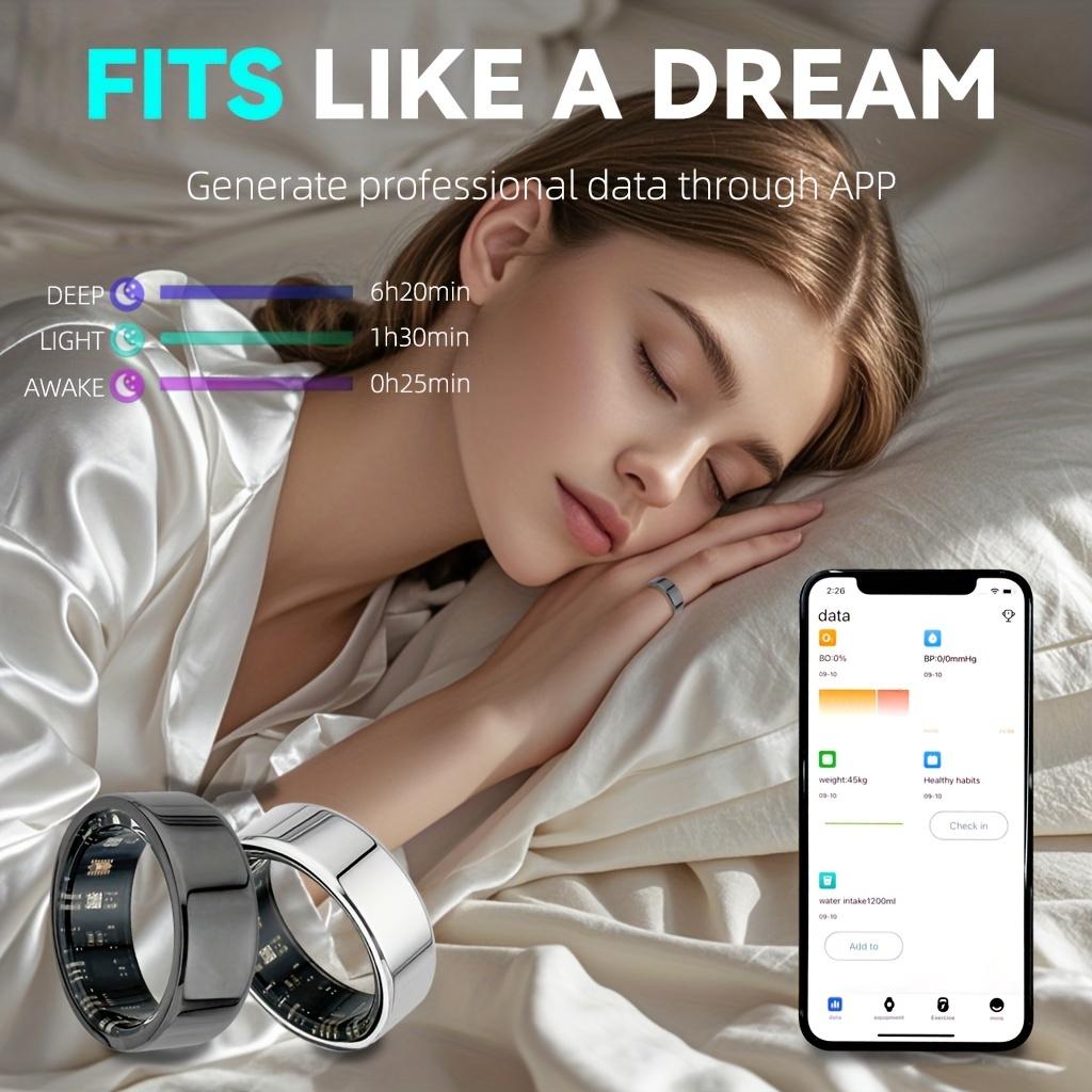 Smart Ring, New Smart Ring with Charging Compartment, Fitness, Steps, Distance, Calories, Sleep, Sports, Compatible with iPhone Android, Remote Photo Control, Ultra Low Power Consumption, Waterproof, Fashionable and Comfortable Gift Choice