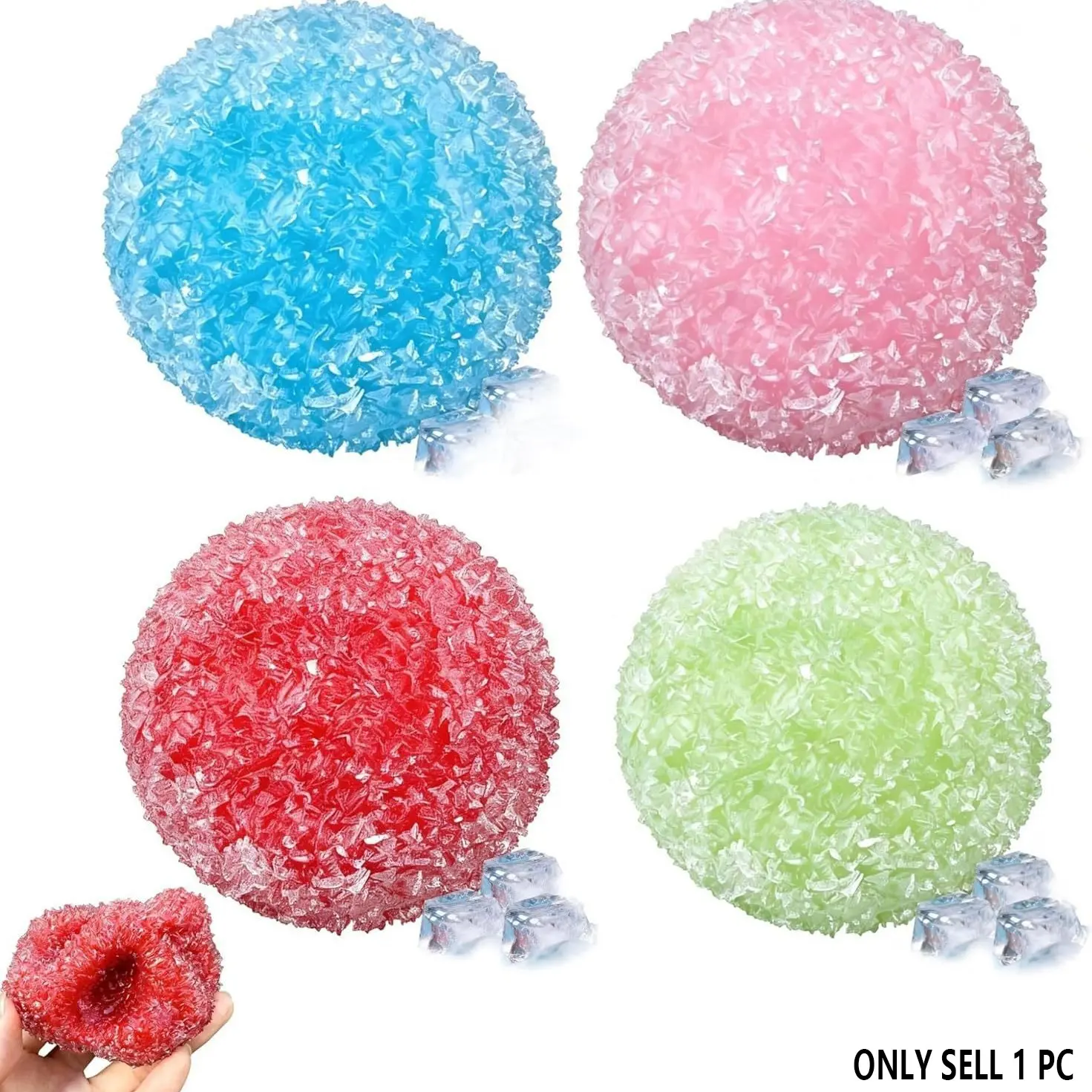 Crispy Stress Ball, Freezing Wax Berry Moldable Crispy Pressure Ball, Ice Skin Relaxation Sensory Toy, Unisex Stress Relief Toy, Sensory Stress Balls, Stress Relieving Tool