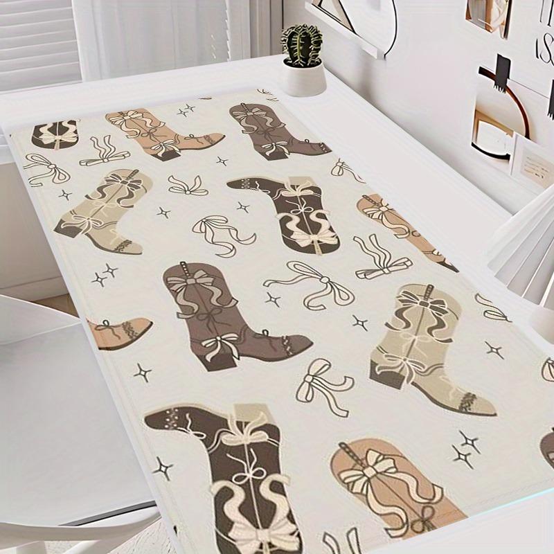 Western Cowboy Boots Pattern Mouse Pad, Rectangle Gaming Mouse Pad, Office Desk Keyboard Mat for Home Office Desk, Desk Accessories