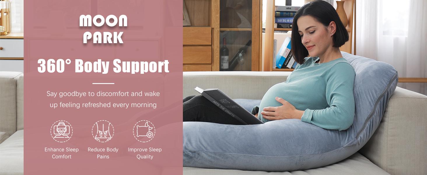 Pregnancy Pillows for Sleeping - U Full Body Maternity Pillow with Removable Cover - for Back, Legs, Belly, HIPS - 65 Inch - Grey