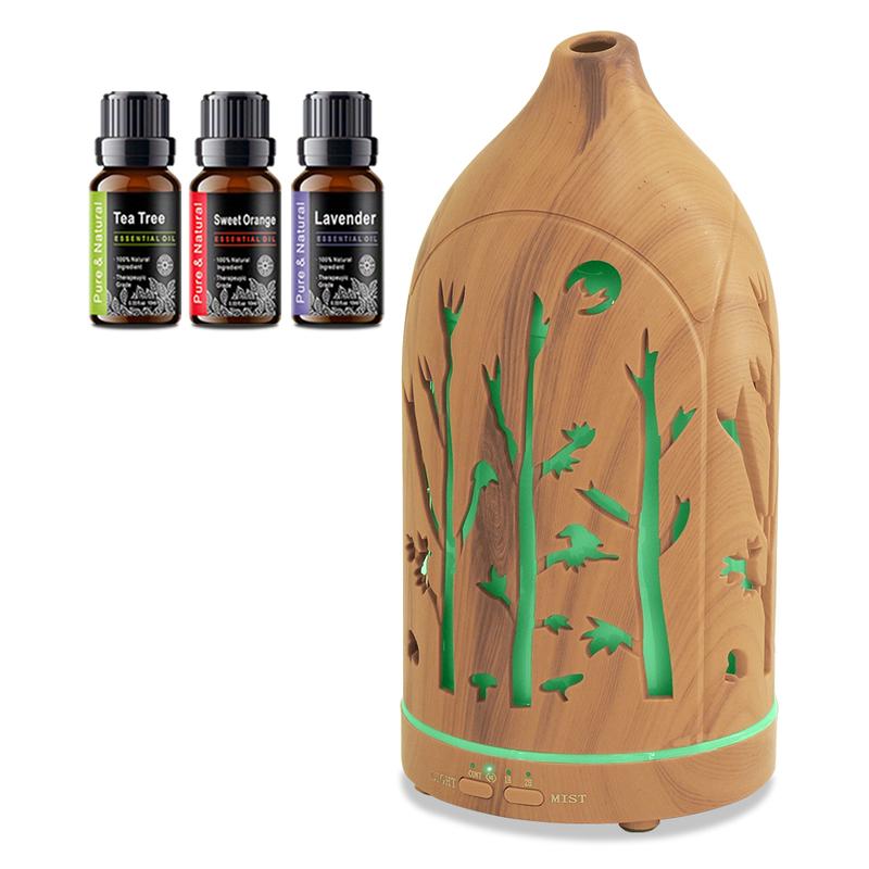 Aromatherapy Diffuser with 7 LED Colors, Auto Shut Off & 3 Essential Oils aromatherapist humidifier lamp