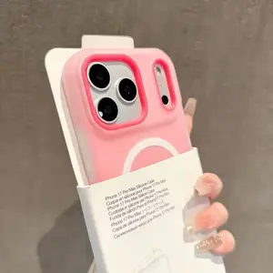 Magnetic Silicone Jelly iPhone Case Soft TPU ABS Shockproof Clear Translucent Protective Case for iPhone 17 Air 17 16 15 14 13 12 11Pro Max Plus