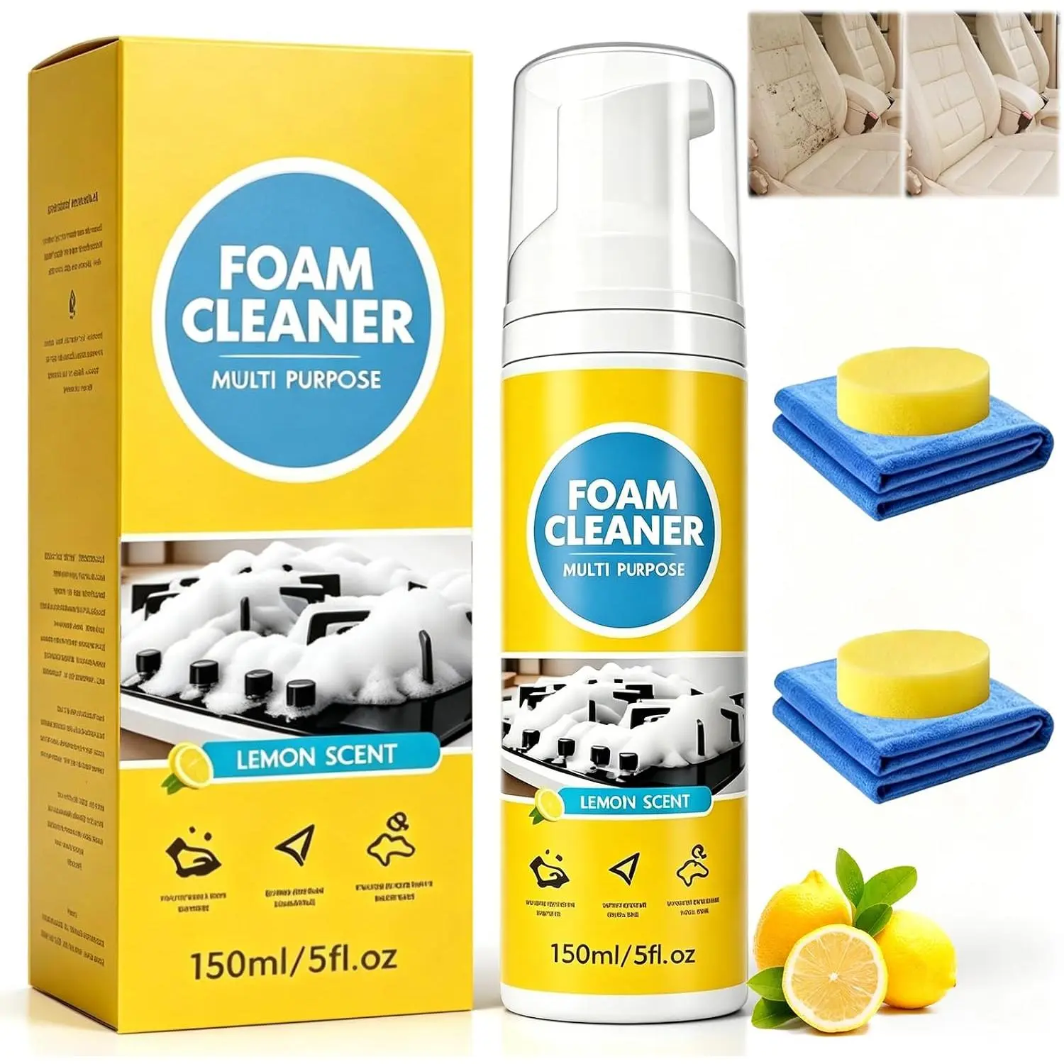 4-in-1  Cleaner  Purpose,Multi-Enzyme   Cleaner,Multipurpose  Cleaner,Deep Cleaning  ,-Purpose Deep Cleaning  for  Interior Kitchen Bathroom Sofa (1Pcs)