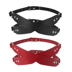 Women's Halloween PU Leather Eye Mask Adjustable for Party, Cosplay Role-Playing