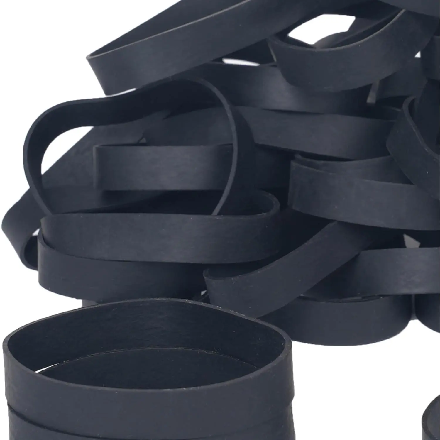 Solid Black Rubber Bands, 50 Pcs Heavy Duty Tactical Wide Elastics for Office & Home, Size #84 (3-1/2" x 1/2"), 50Pcs, Tactical Rubber Bands