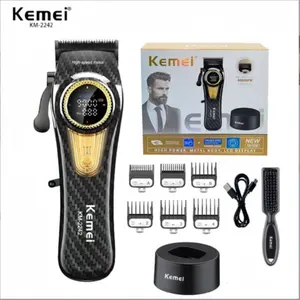 Kemei Km-2242 High Power Electric Hair Trimmer, Rechargeable Shaver, Professional Barber Machine with Charger, Men's Grooming Tool