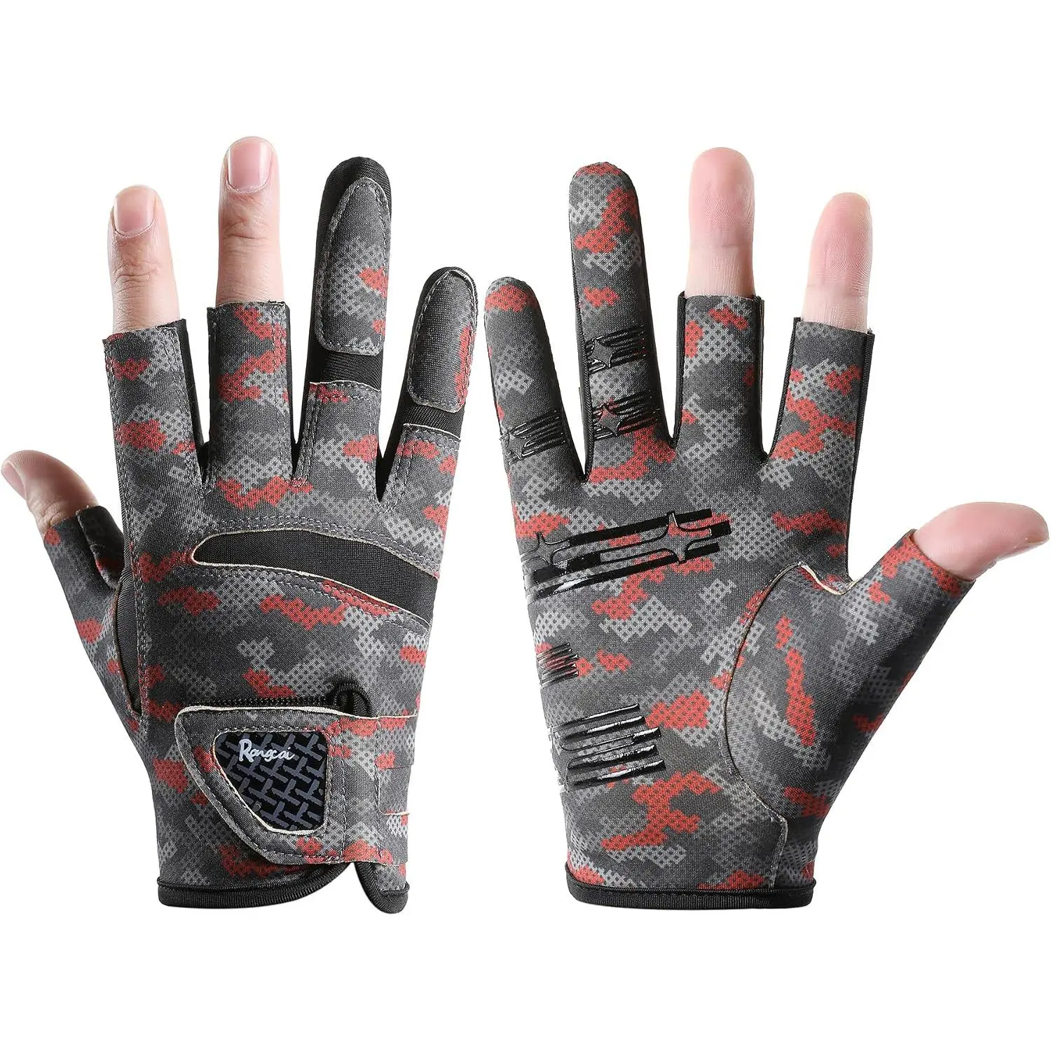 Fishing Gloves Men & Women, Anti-Slip & Breathable Laxuery Palm Kayak Gloves, 3-Cut Fingers UV Protection Gloves Ice Fishing Gloves Fly Fishing Accessories