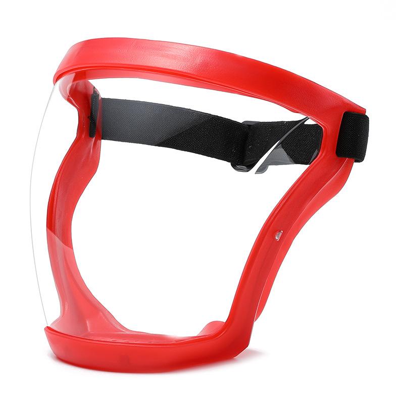 Transparent Mask - Adjustable Full Face Shield - Durable Plastic Safety Mask - Heat and Impact Resistant for Work, Kitchen and Outdoor Use with Easy Drawstring Closure Design