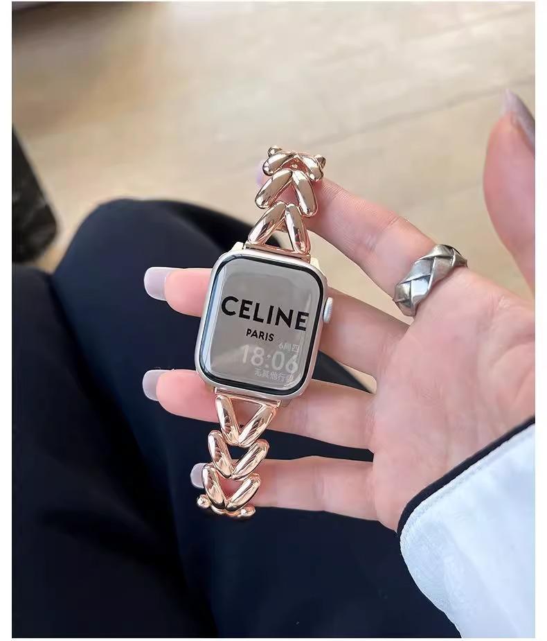 Premium Metal Apple Watch Strap, Luxury Fashion Replacement Band Compatible with Apple Watch Series, High-End Smart Watch Accessory