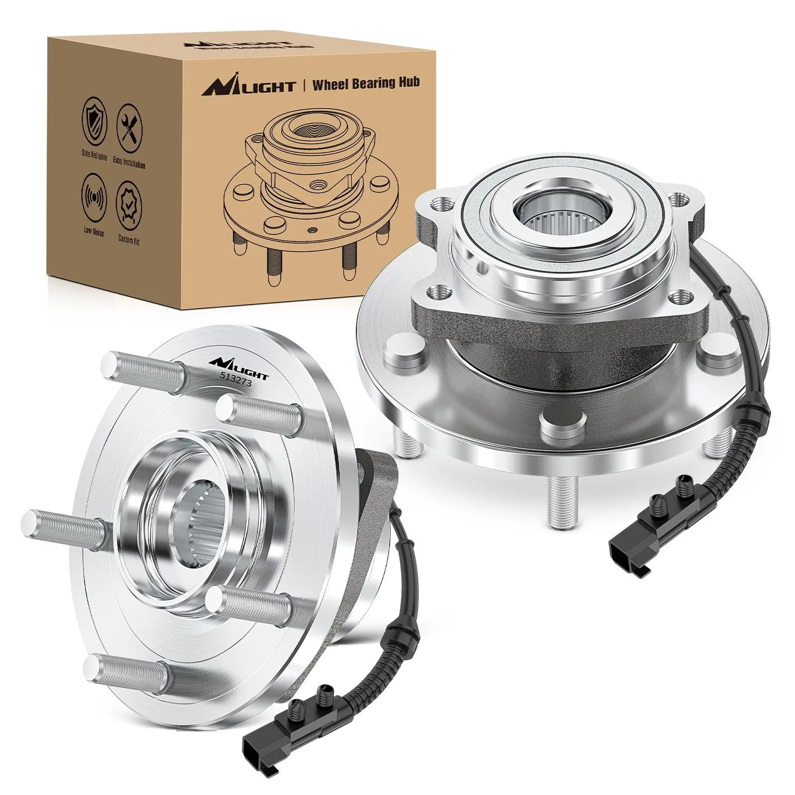 Nilight Front/Rear Wheel Hub Bearing Assembly - 5-Lug GMC Car Accessories, OEM 513288 for Chevy Equinox Impala Malibu, GMC Terrain 2010-2017, Cadillac CTS/XTS, Buick Regal Lacrosse