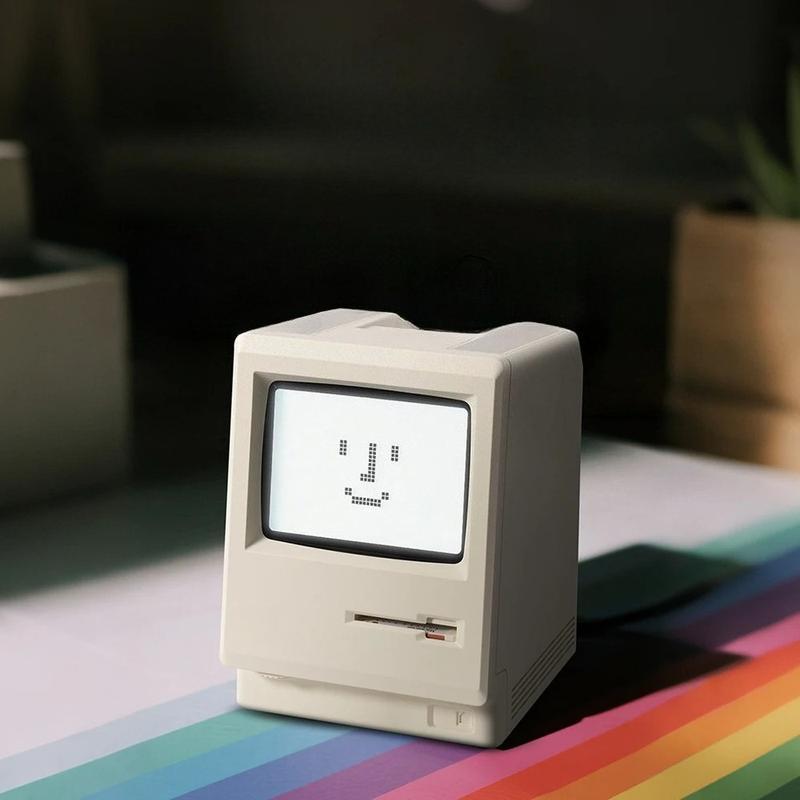 Macintosh Retro Mini Computer Desktop Clock Table Ornament Creative Gift for Boyfriend Birthday Unique Design Decor Set advent calendar 2025 usb connection adhd cleaning planner household daily schedule category sticker Funny Dumpster Fire Stress