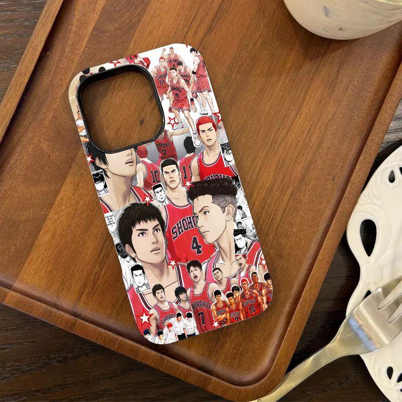 Popular Anime/Cartoon "Slam Dunk" Design 2-in-1 Dual-Layer Phone Case — Compatible with iPhone 17/16/15/14/13/12 — Drop-Resistant Hard Case, The Perfect Gift Choice