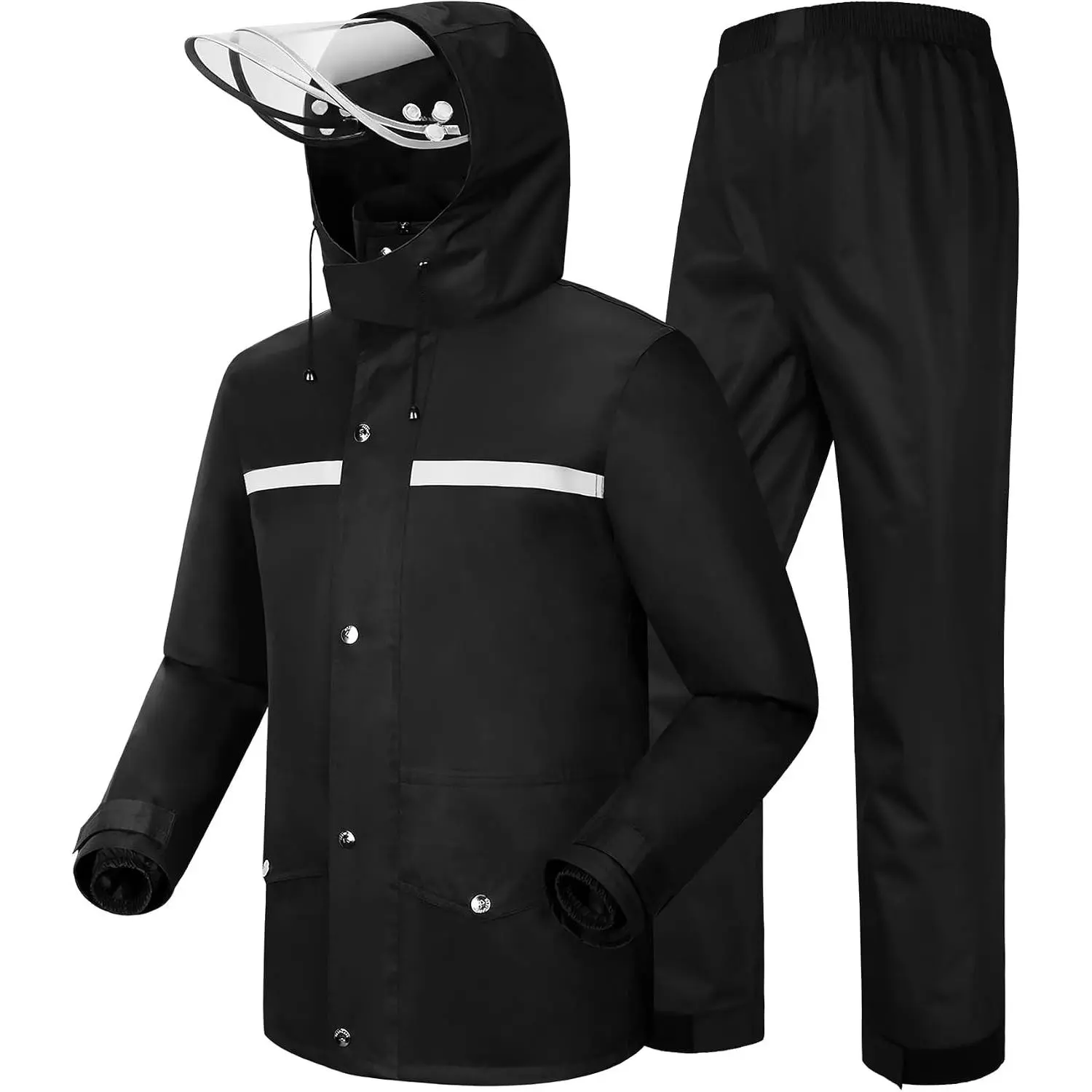 Camouflage Waterproof Rain Suit, Hi-Vis Reflective Jacket and Pants for Men, Outdoor Work Use