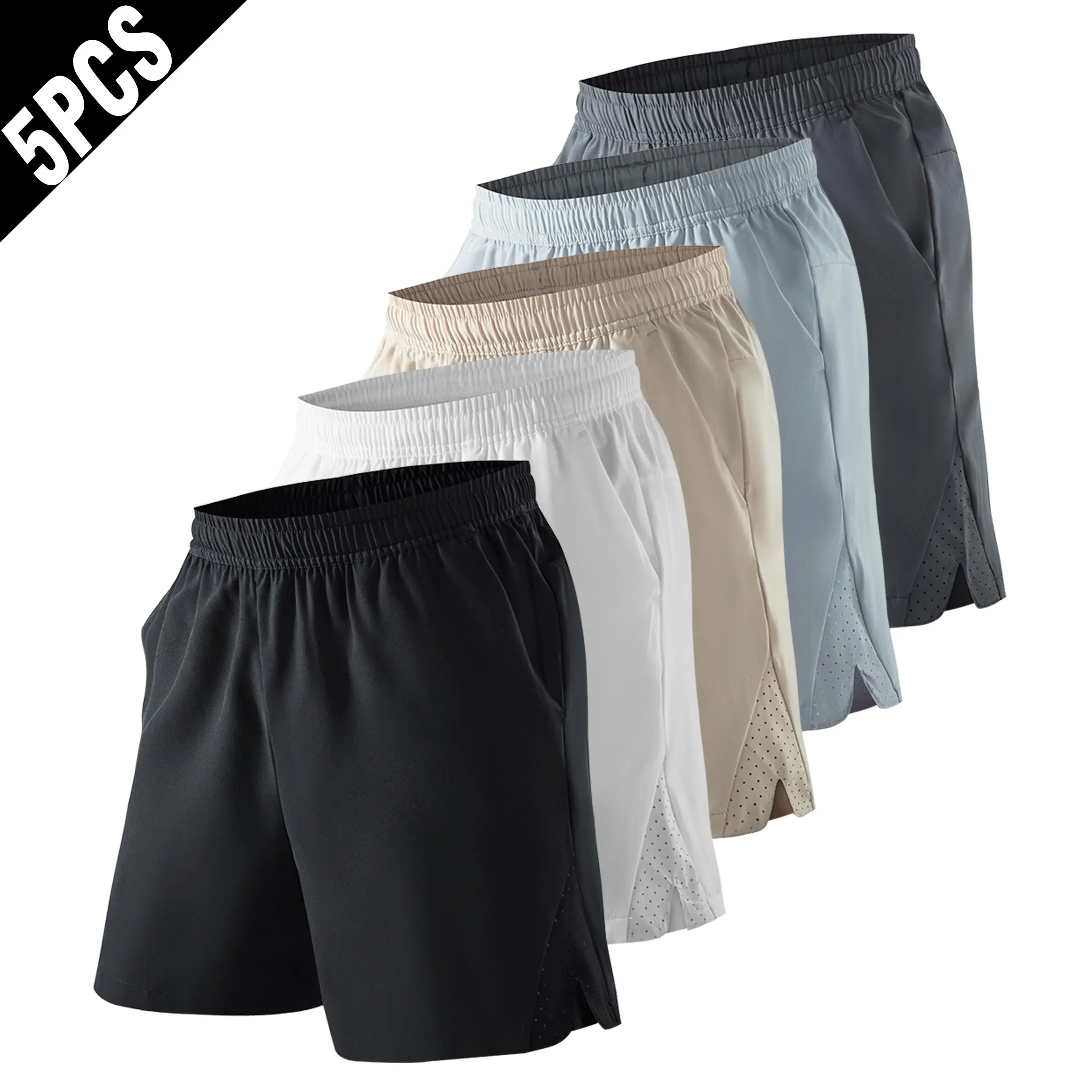 Men's Quick-Dry Athletic Shorts, 5 Pack Minimalist Knee-Length Design for Running, Basketball & Gym, Men's Shorts summer cargo men casual cargo short outdoor fitness active pants