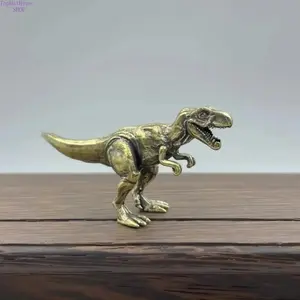 Vintage Brass T-Rex Dinosaur Statue Detailed Collectible Figurine Home Office Desk Decor Gift For Dinosaur Lovers
