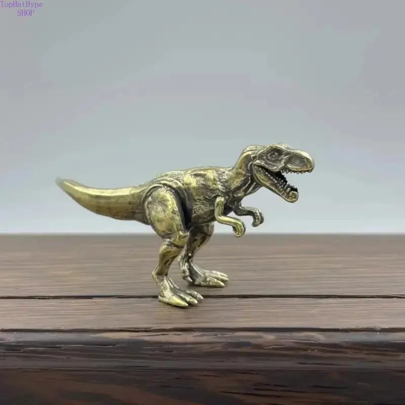 Vintage Brass T-Rex Dinosaur Statue Detailed Collectible Figurine Home Office Desk Decor Gift For Dinosaur Lovers