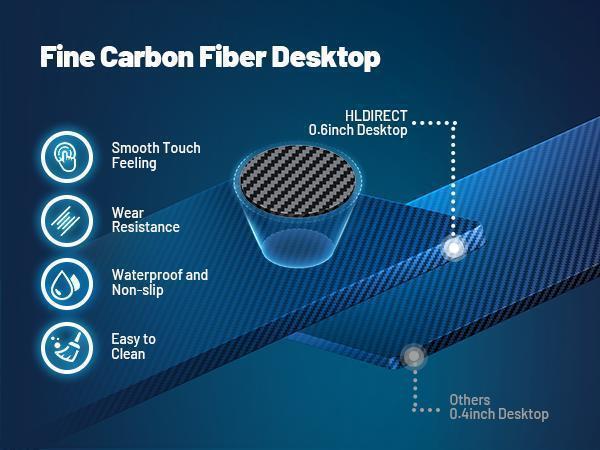 Ecofurnix,LED light game table & power socket, computer gaming desks & monitor stand, ergonomic carbon fiber game table, home office desk with cup holder, headphone hook and mouse pad, simple assembly