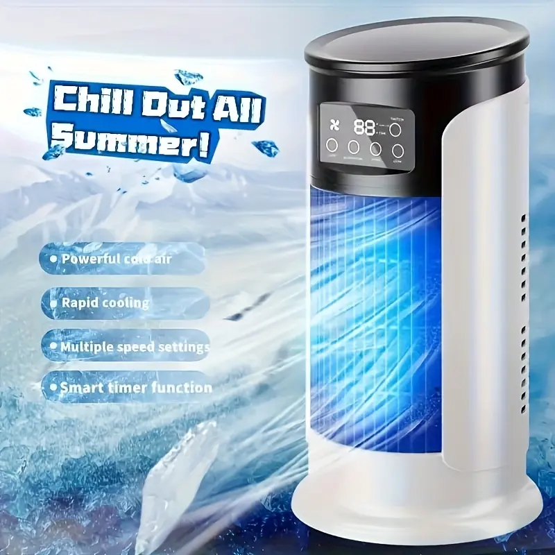 Portable Air Conditioner with 3-In-1 Function Cooler, Humidifier And Cooling Fan, Fashionable for Today'S Times, Ideal Gift, Water Container Capacity:11.83oz,Wooden,Gold,mechanic,Assorted,Red,LED,halloween,summer,Large,Surprise,candy,Lightwei,,Int,instant