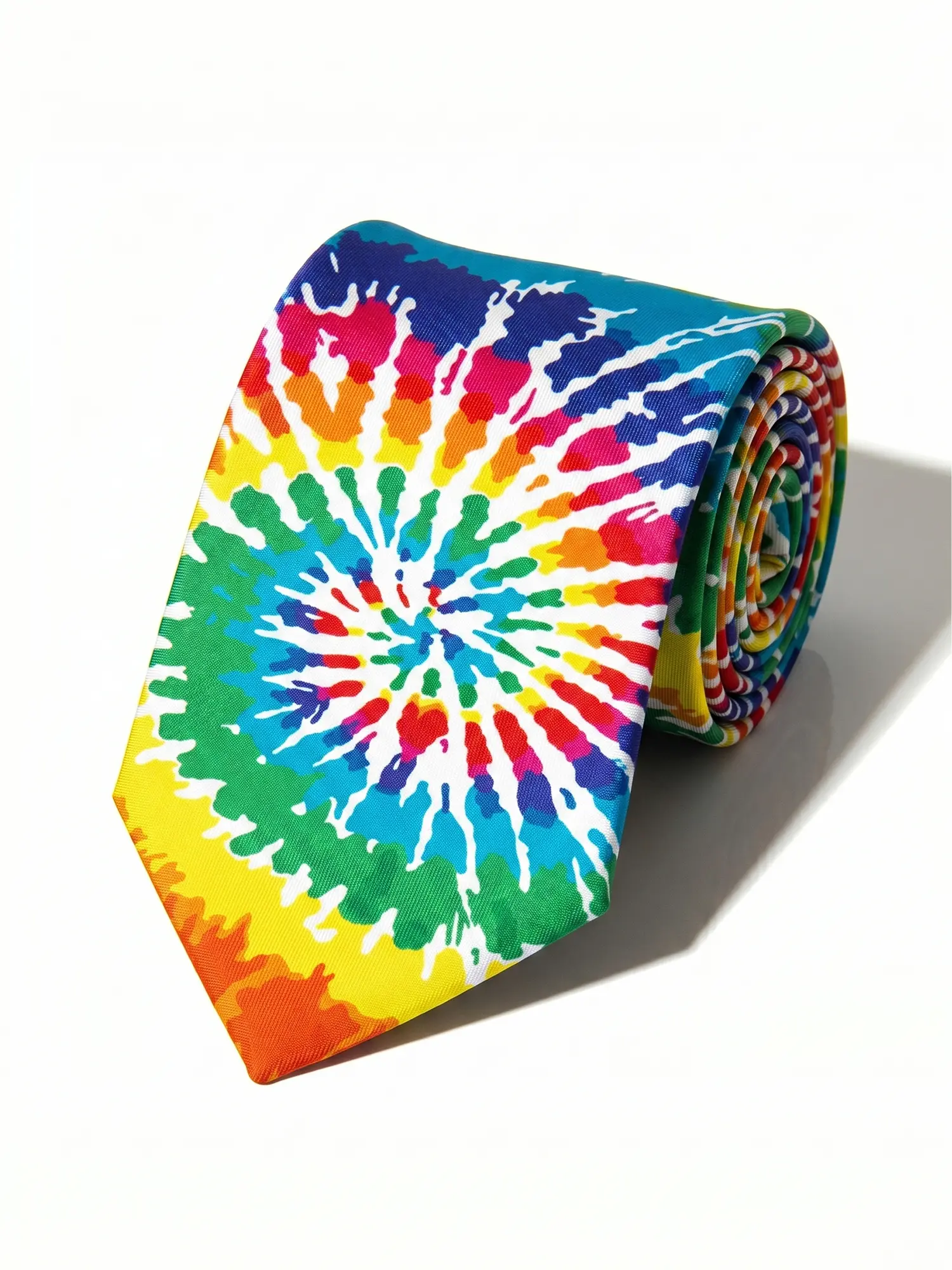 Classic Tie dye themed Skinny Tie for Men & Women Fun Novelty Retro Tie-dye pattern Necktie for Weddings, Graduation, Parties & Casual Business Suits Fun Polyester Dress Tie