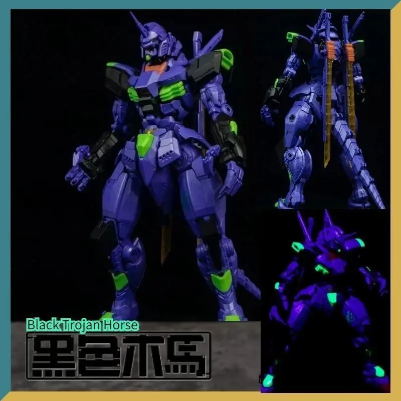 2026 hot item Black Trojan Horse 1/100 Transformation Steel Wire EVA Fluorescent Color Mobile Doll Figures Assembled Model Toy Collection Gift Popular toys