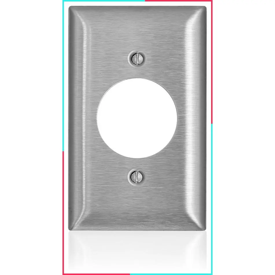 Single Gang Wallplate with 1.6" Diameter Opening, Type 430 Stainless Steel