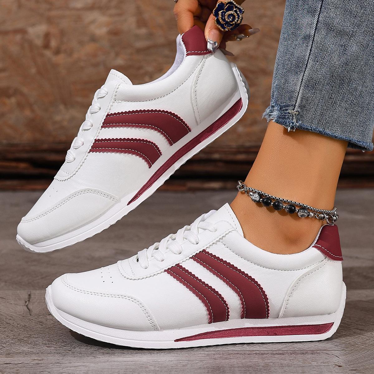 New women's lace-up casual sports shoes, soft-soled running shoes, flat non-slip women's shoes