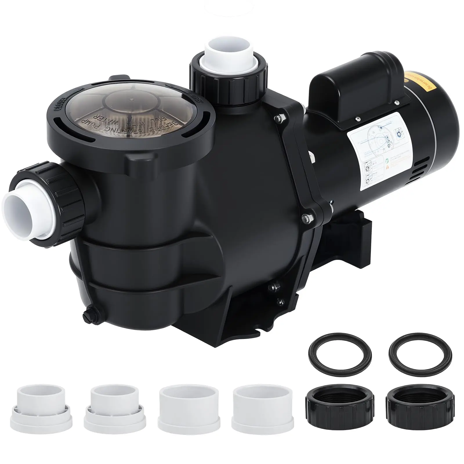 GARVEE Pool Pump Above Ground/Inground, 2 HP Self Priming Swimming Pool Pump, 115V/230V Dual Voltage Single Speed Pumps with Strainer Basket, 100 GPM Heavy-Duty Pump for Swimming Pools Spas Hot Tubs
