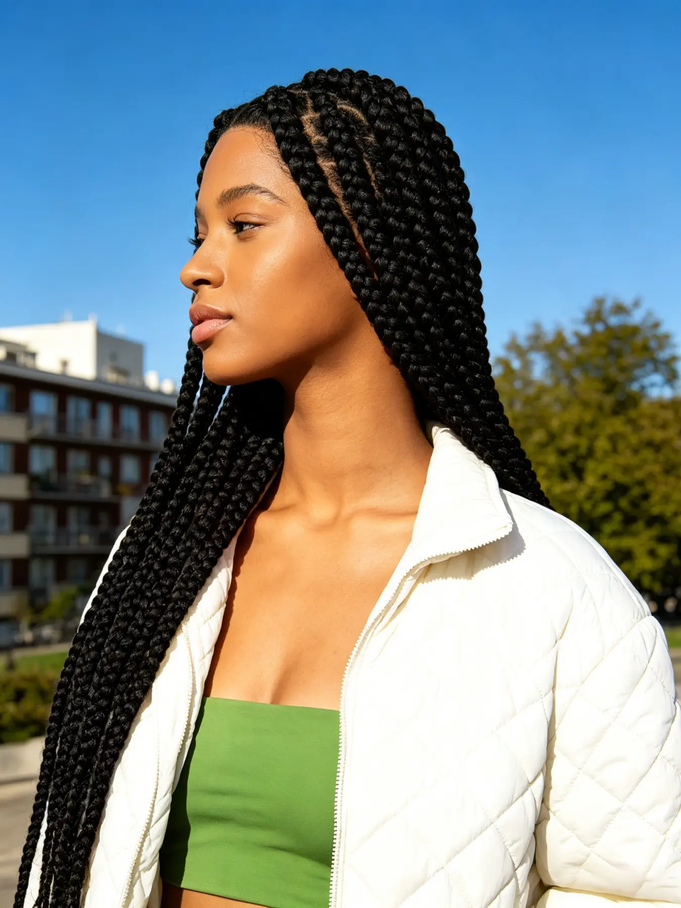 36 Inch Jumbo Full Lace Front Braids Wig, Knotless Cornrow Braided Wigs for Women, Straight Synthetic Hair for All Seasons