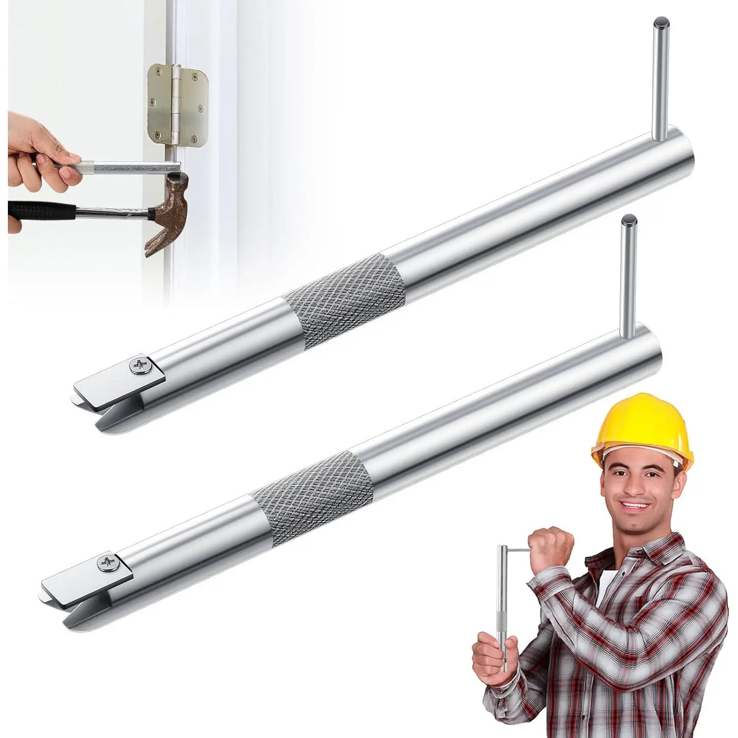 GJANSH 2 Pieces Door Hinge Pin Removal Tool Steel Door Pin Tool Spring Steel Retaining Clip 90-Degree Quickly Without Marring the Finish(Stylish)