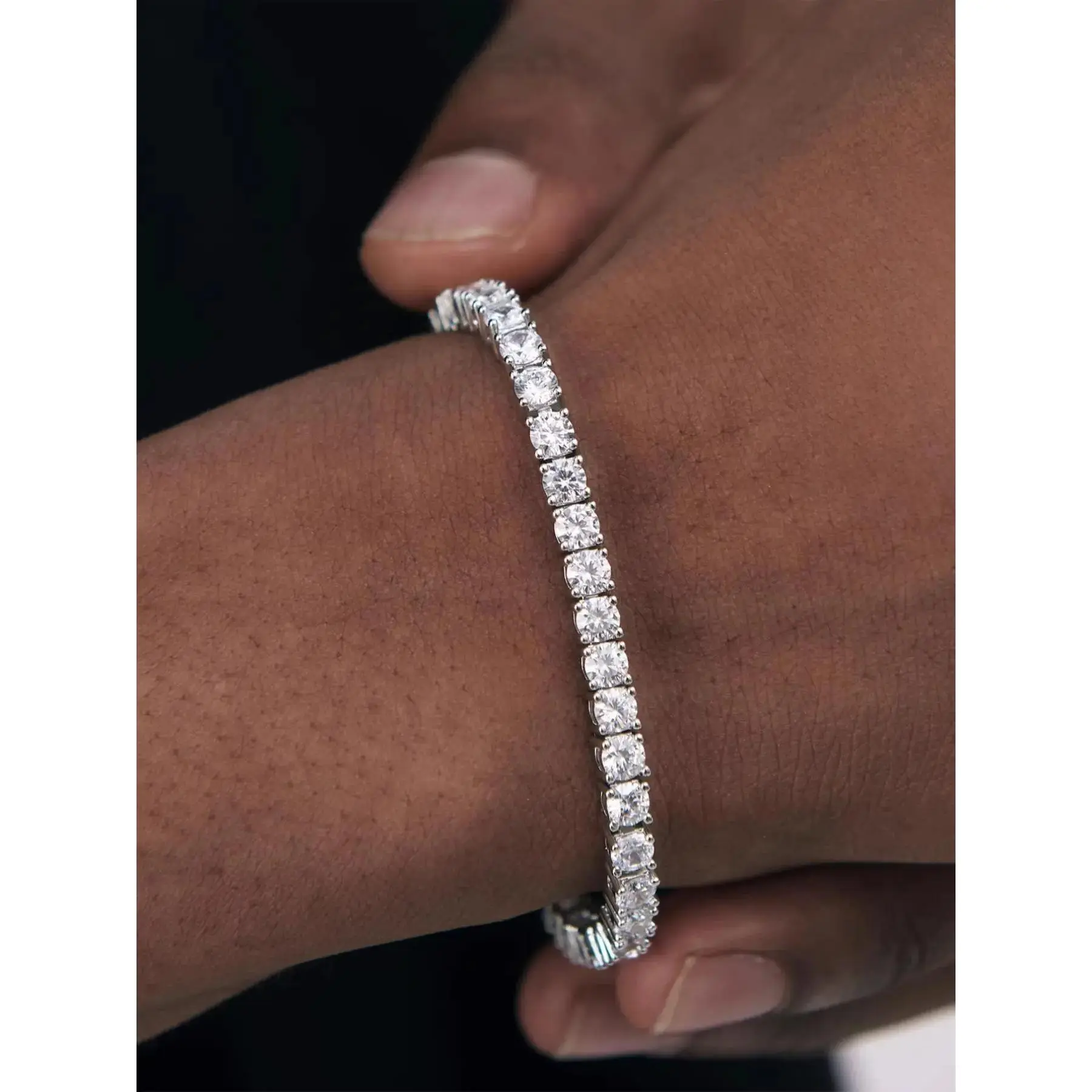 Summer Rhinestone Decorated Trendy Bangle, Elegant Fashion Accessories for Women & Men Daily Wear, Minimalist Aesthetic Jewelry Gift, Copper Bangles, Copper Metal Bracelet, Exquisite Trendy Bracelet
