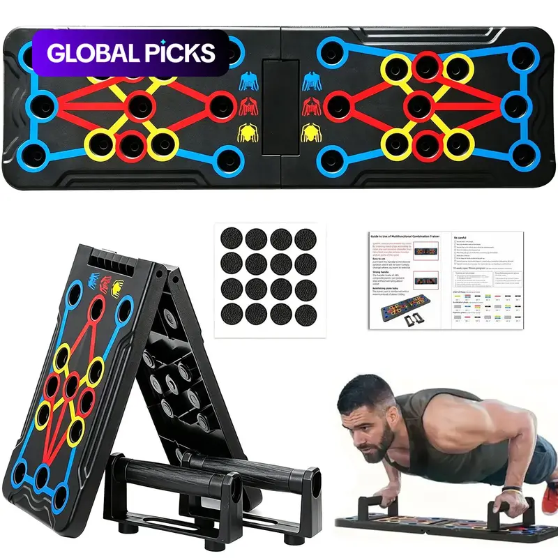 Foldable push-up board for portable strength training, sturdy and stable equipment for men's and women's home gym workouts, Pushup Board #GLOBAL PICKS
