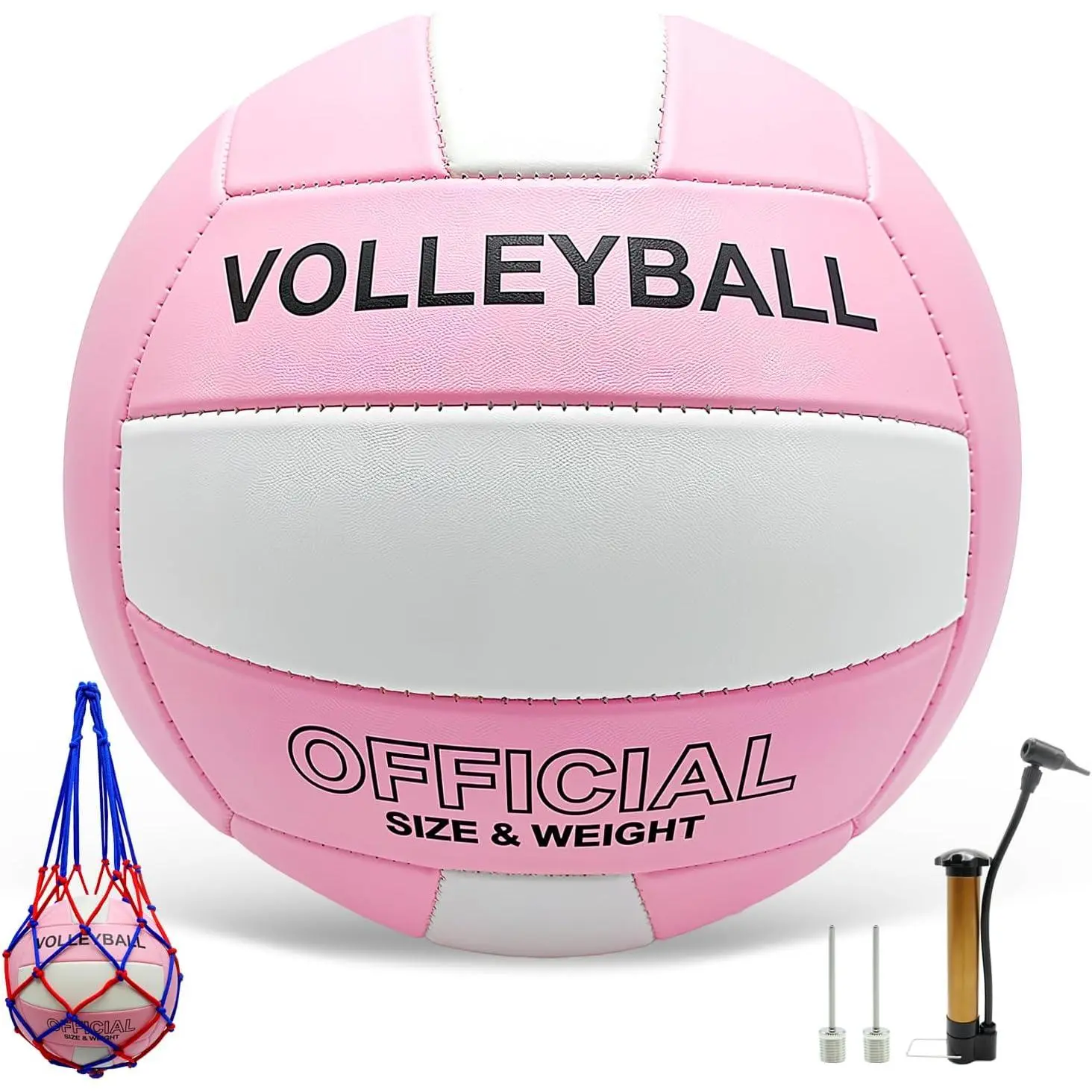 Volleyball Official Size 5 for Indoor Outdoor, Soft Touch Volleyballs for Adults Beach Play,Pool,Game,Gym,Training, Waterproof Volleyball with Ball Pump