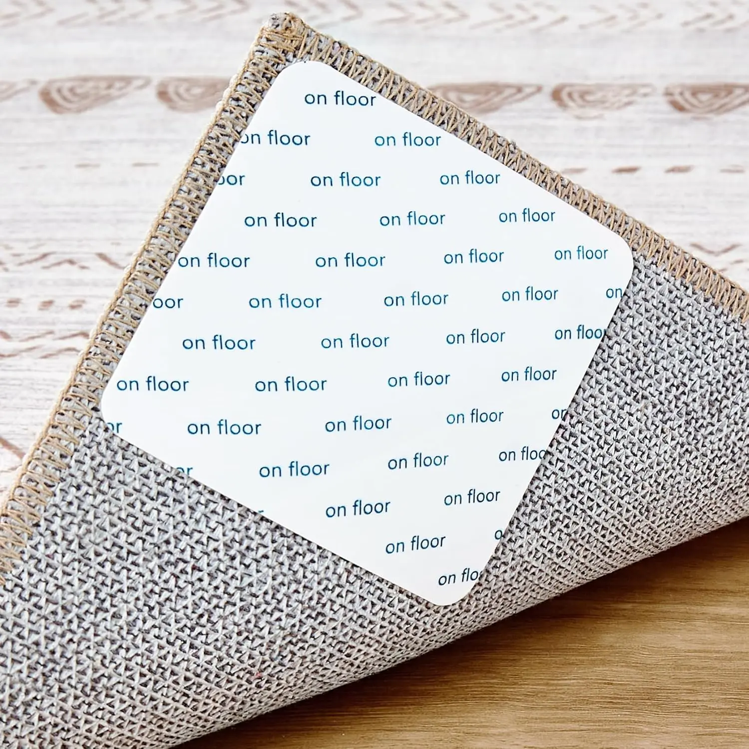 Rug Tape Rug Sticker for Hardwood Floors - 12 count Anti Slip Rug Grips Rug Stickers for  Floor Carpet Stickers for Area Rugs to  Sliding - White