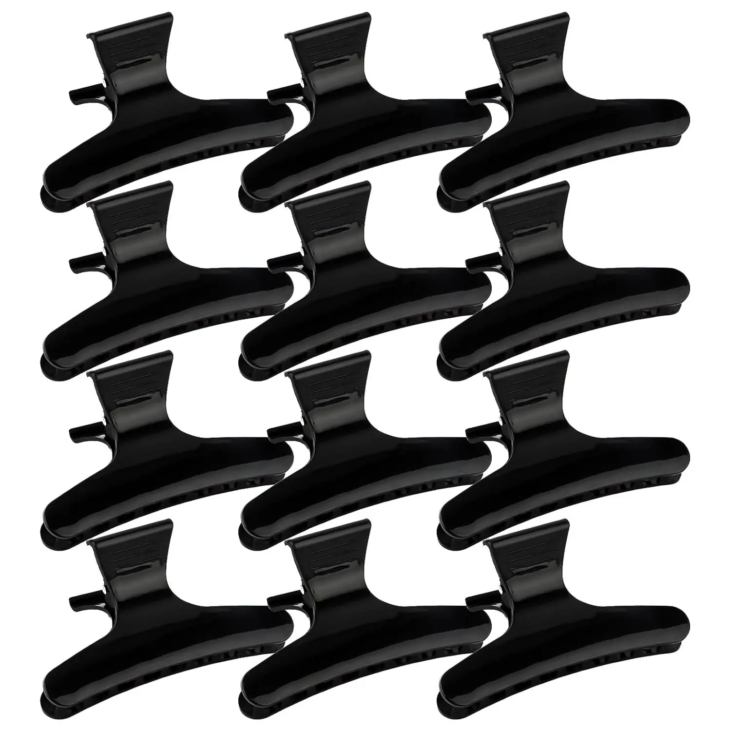 Hair Clips for Styling, Sectioning, Cutting, Coloring - Black Butterfly Hair Clips Clamps Claws Pro Salon Hair Accessories