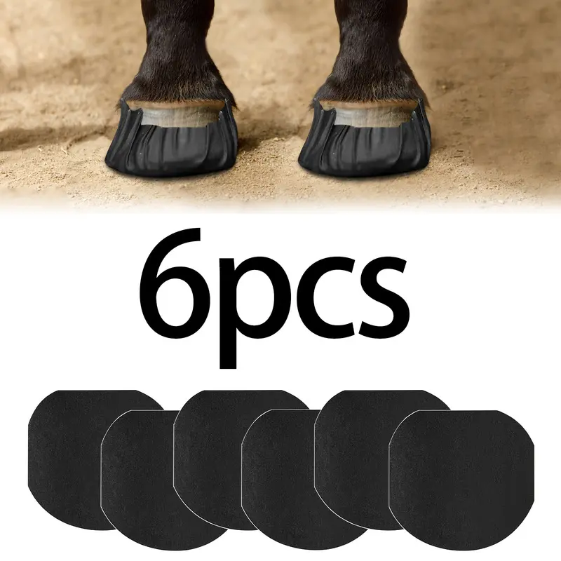 6pcs horseshoe care patch, with strong adhesion and tight fit, is suitable for equestrian training, outdoor riding and racecourse for horseshoe care and protection.