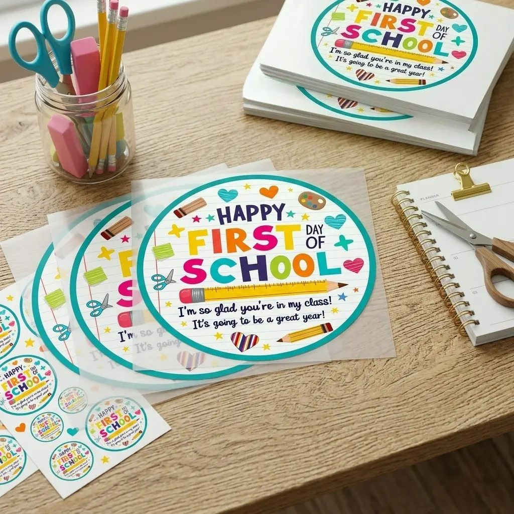 45 Stickers Set, Happy School Colored Pencils, Love Scissors Drawing Board, Stars Text, Classroom Decoration, Teacher Gifts, Student Supplies