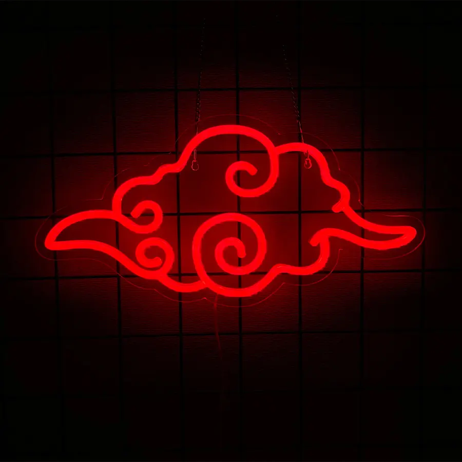 Anime Neon Sign, Decorative Neon Sign, LED Red Cloud Neon Signs for Wall Decor,Gaming Neon Sign Wall Signs USB Night Neon Light for Bedroom Game Room Man Cave Party, Gifts for Your Son, Boyfriend