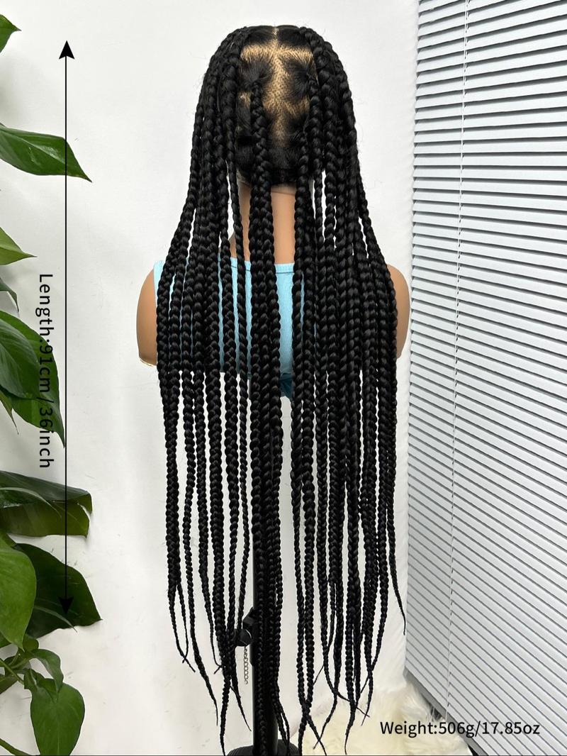 36 Inch Long Braided Lace Front Wigs for Women, Gorgeous Fluffy Wigs with Baby Hair, Synthetic Braided Full Lace Wigs for Party, Daily Use, Wigs That Look Like Real Hair