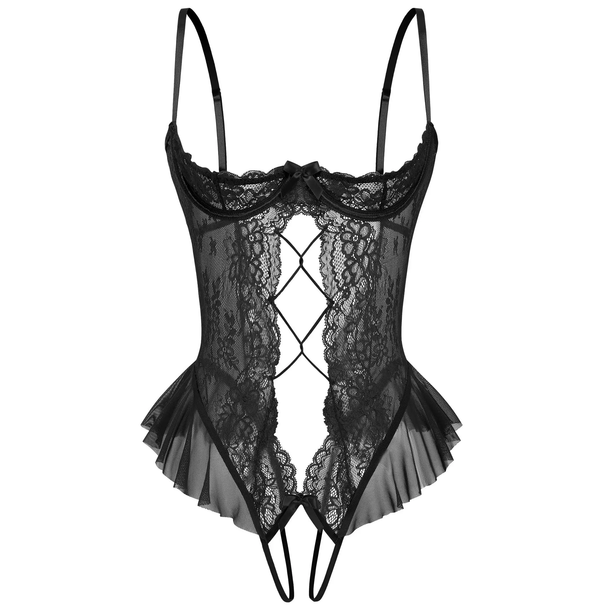 Avidlove Lingerie for Women Lace Teddy Sexy Lingerie Mini Bodysuit S-XXL Adjustable