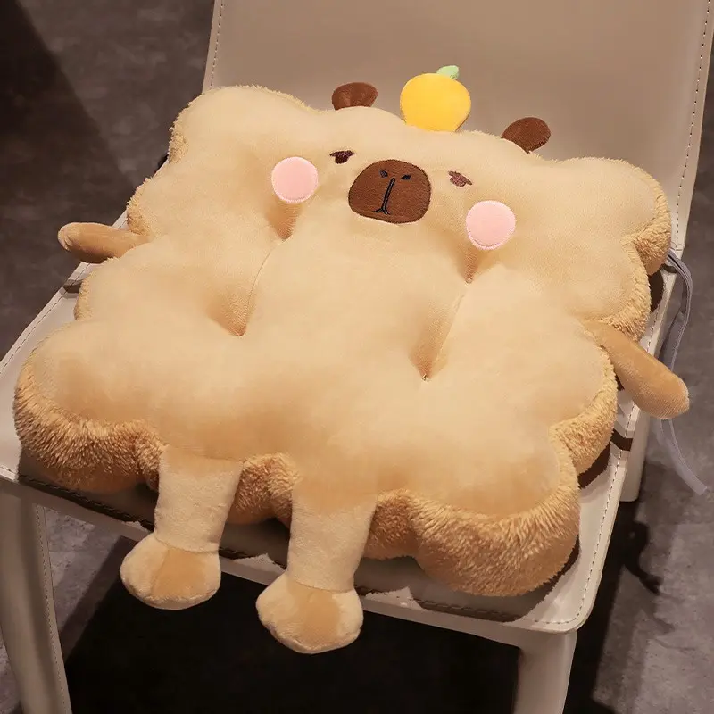 40cm Cute Capybara Plush Seat Cushion, Soft Cloud Shape Chair Pad, Chair Cushions, 3D Leg Decor Details, Home Office Decoration Pillow, 1 Piece