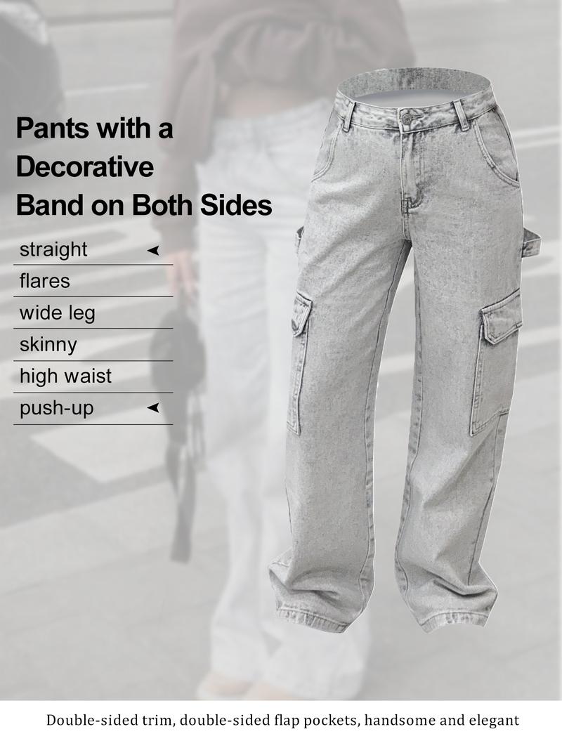 Teen Girls' Y2K Style Cargo Pants, Trendy Casual Design, Comfortable Non-Elastic Fabric, Perfect for Daily Wear & Outdoor Adventures