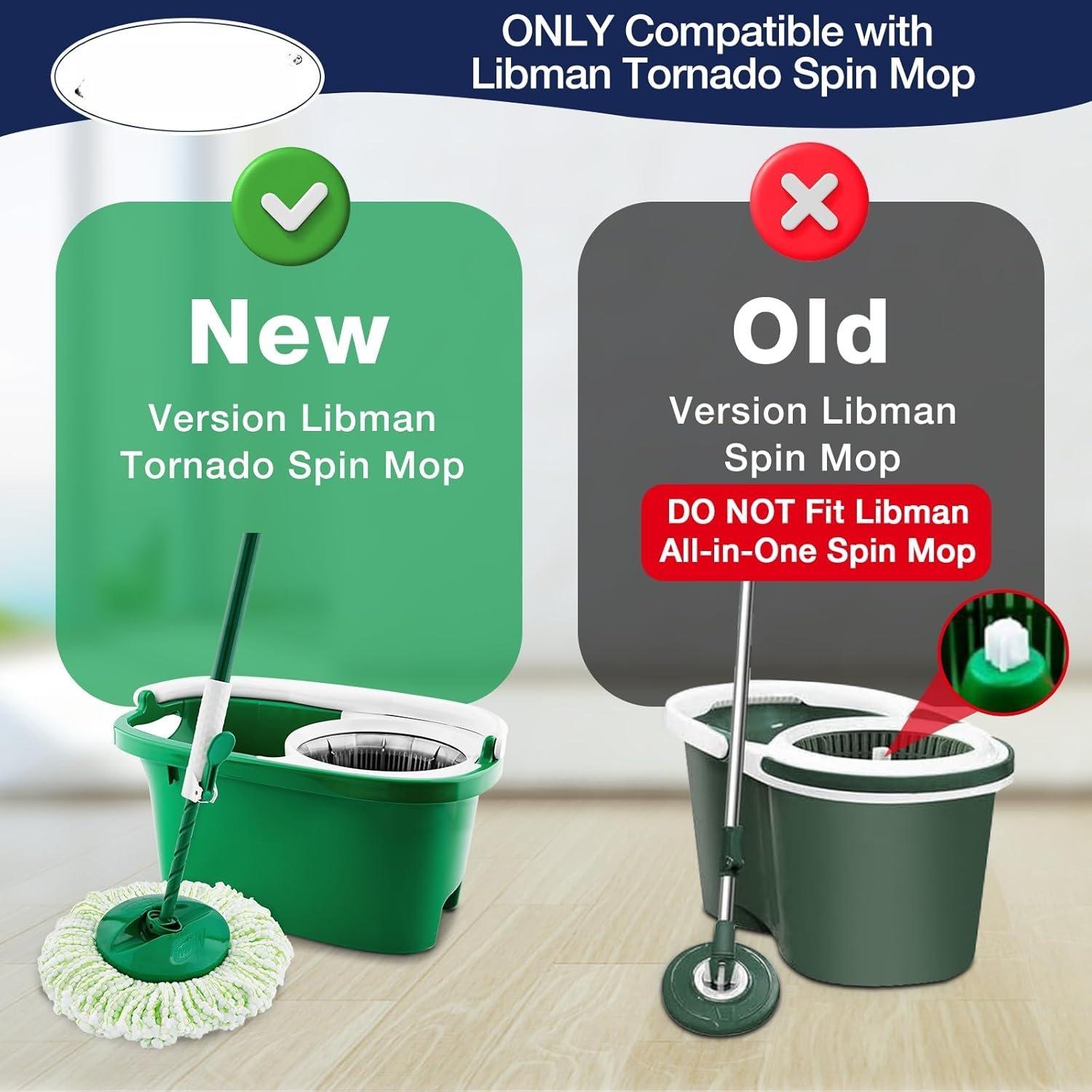 3 Pack Mop  Replacement for Libman Tornado, Spin Mop Replacement  Compatible with Libman, Easy to Replace, Machine Washable, Green and White
