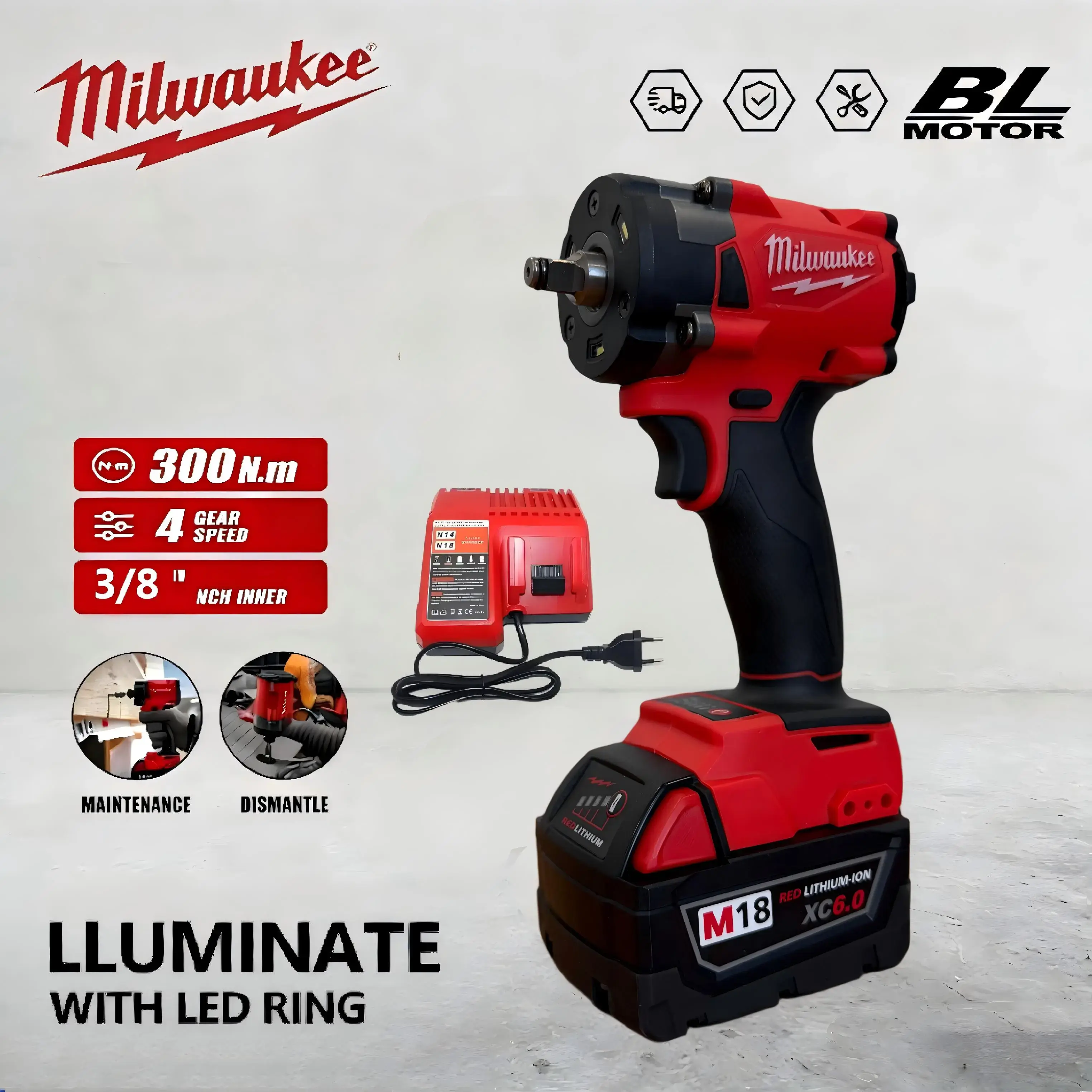 Milwaukee 3/8" Cordless Impact Wrench Kit #MilwaukeeTools #ImpactWrench | For Auto Repair & Small Space Work
