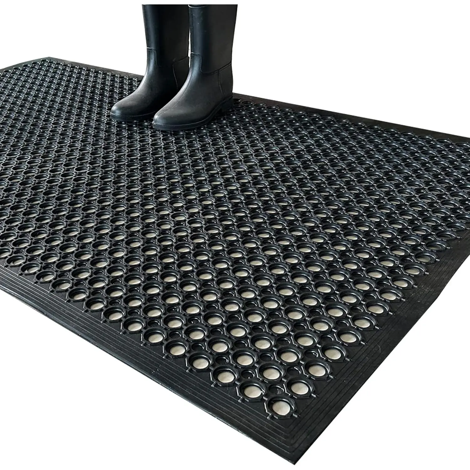 Outdoor Rubber Floor Mats Anti Slip Restaurant Commercial Kitchen Rubber Drainage Mat 60 x 35 Heavy Duty Mat for Garage Garden Indoor Outside Industral Pool Entrance Bar Wet Area